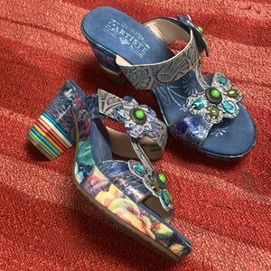 L’ARTISTE BY SPRINGSTEP MELIAUNA COLORBLOCK SANDALS SZ 39 EU 8.5 USA